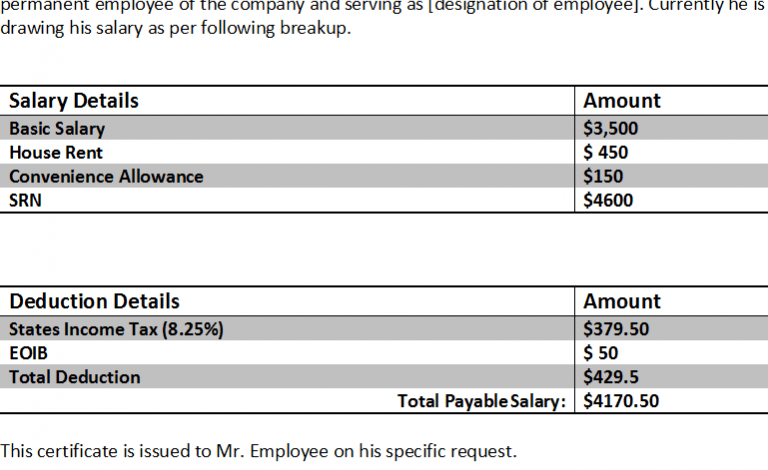 Salary Slip Format